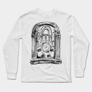 Vintage Radio Print Long Sleeve T-Shirt